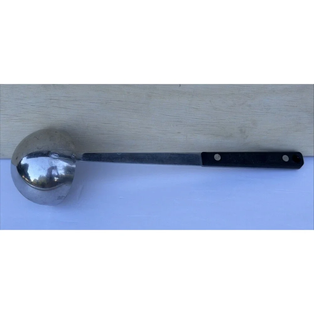 Flint Arrowhead Stainless Steel Ladle vanadium Black Riveted Handle Made in USA